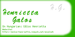 henrietta galos business card